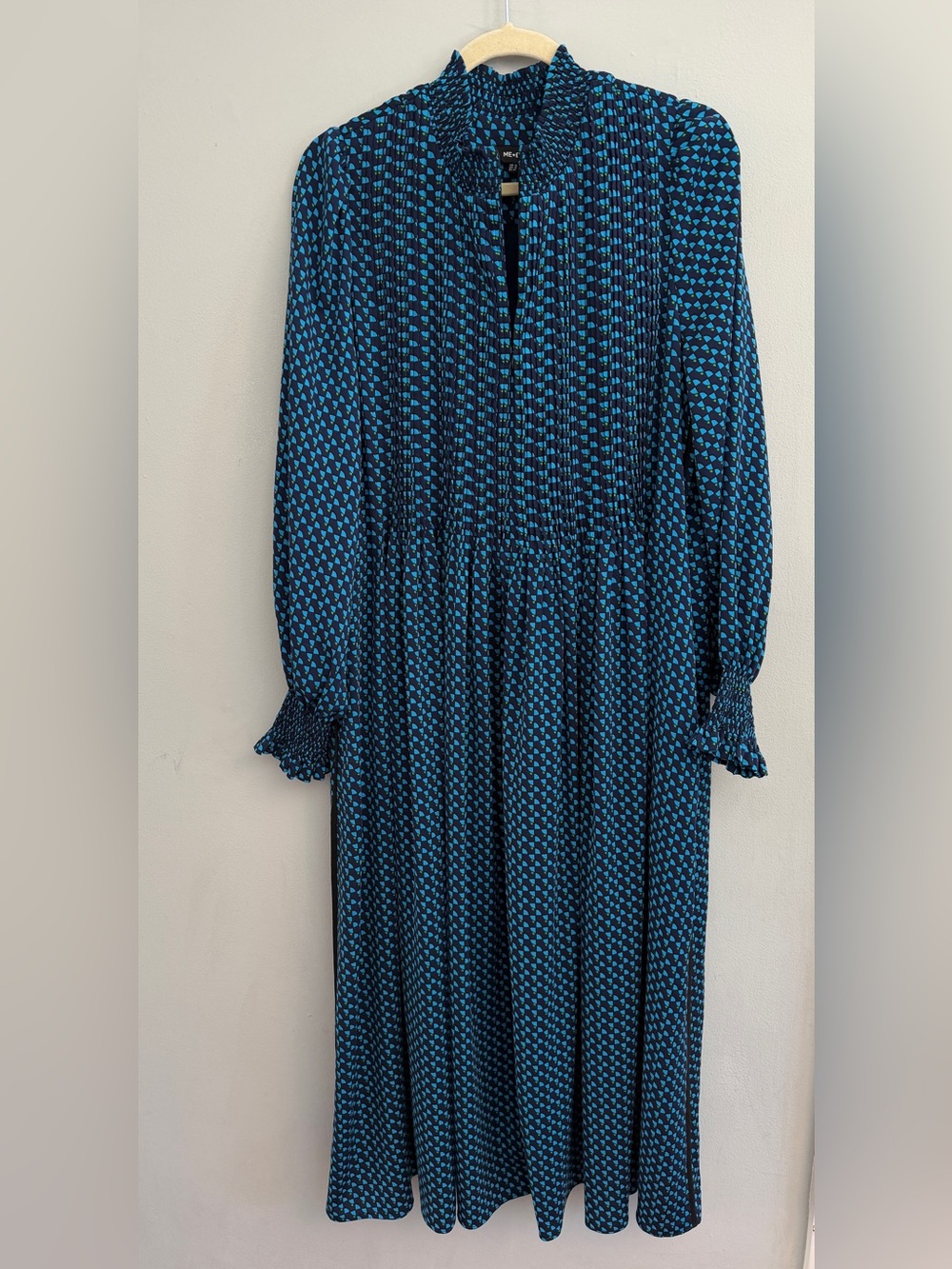 ME+EM Geometric Patterned Long Sleeve Maxi Dress, Size 12